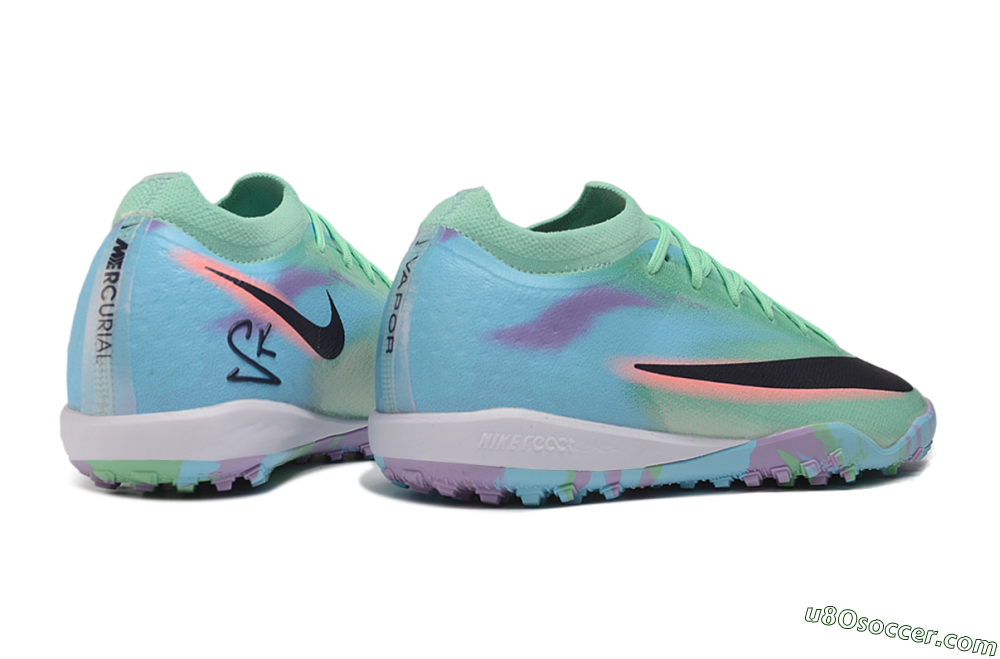 Nike Air Zoom Mercurial Vapor 17 Elite TF Artificial Turf Soccer Shoes - Green/Mint Foam/Baltic Blue 6