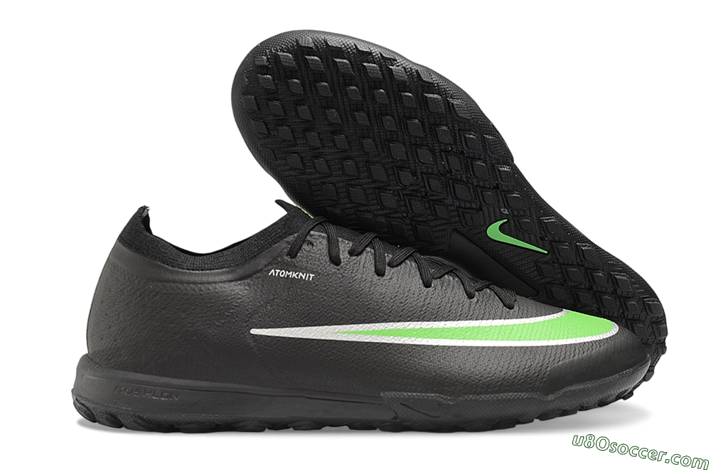 Nike Air Zoom Mercurial Vapor 17 Elite TF Artificial Turf Soccer Shoes - Black/Black/Electric Green 1
