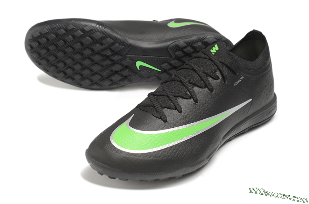 Nike Air Zoom Mercurial Vapor 17 Elite TF Artificial Turf Soccer Shoes - Black/Black/Electric Green 3
