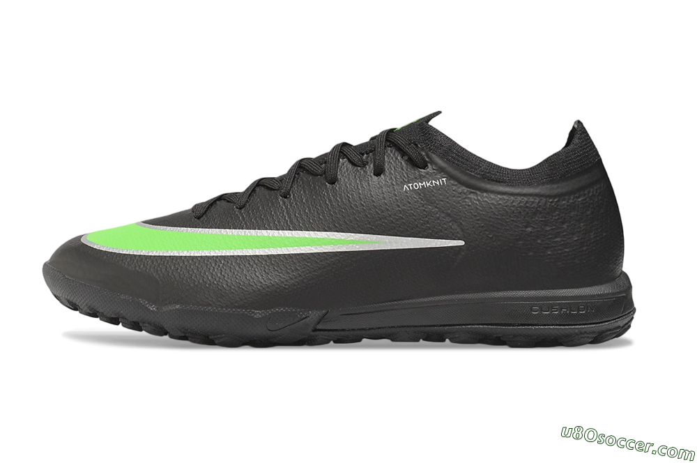 Nike Air Zoom Mercurial Vapor 17 Elite TF Artificial Turf Soccer Shoes - Black/Black/Electric Green 2