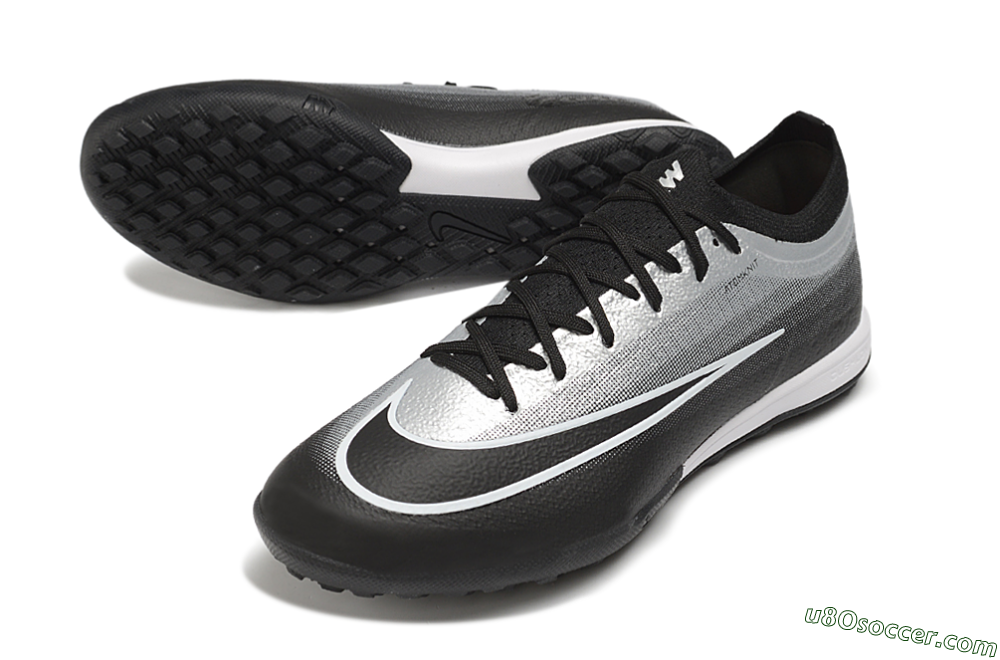 Nike Air Zoom Mercurial Vapor 17 Elite TF Artificial Turf Soccer Shoes - Black/Metallic Silver/Black 3