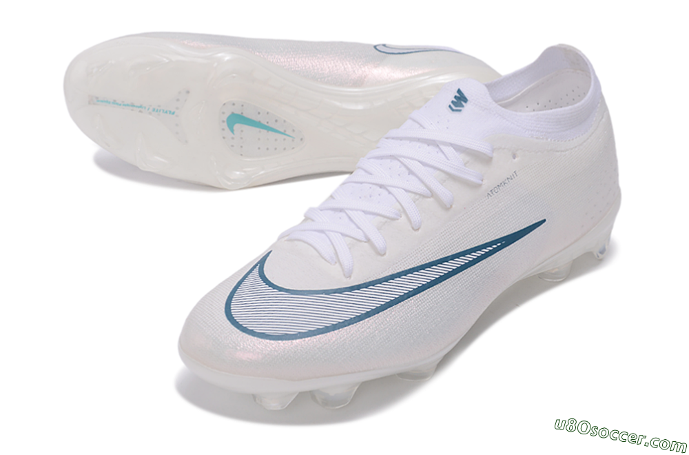 Nike Air Zoom Mercurial Vapor 17 Elite FG Firm Ground Soccer Cleats - White/White/Teal 3