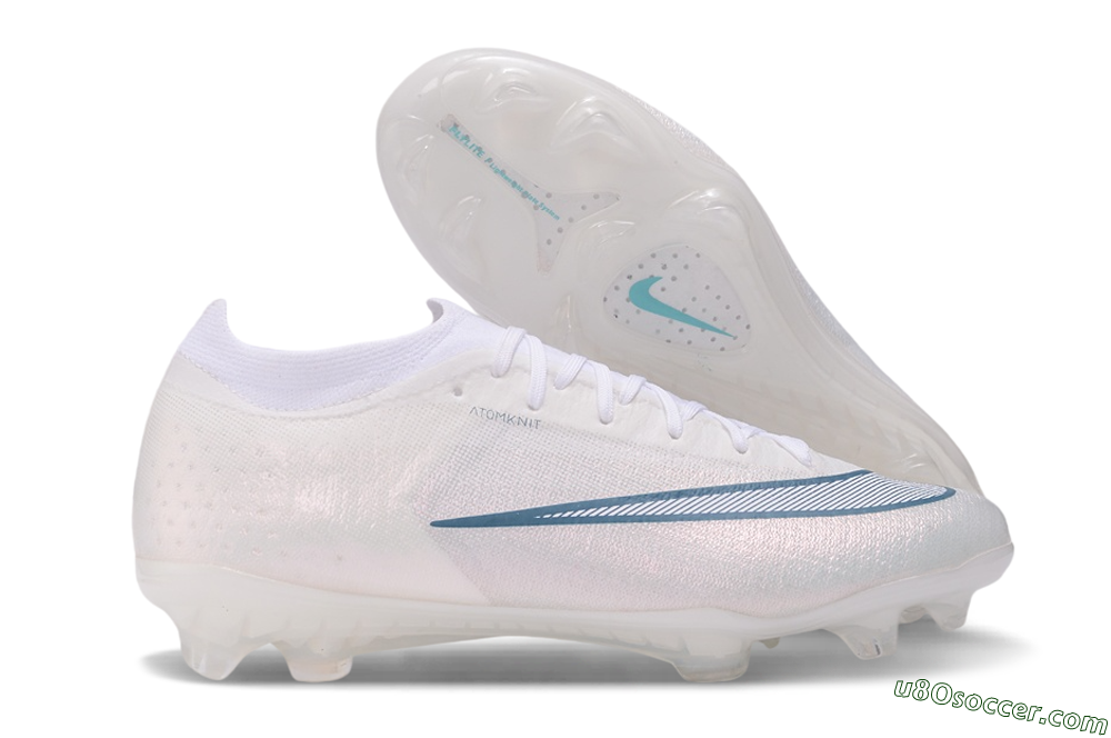 Nike Air Zoom Mercurial Vapor 17 Elite FG Firm Ground Soccer Cleats - White/White/Teal 1