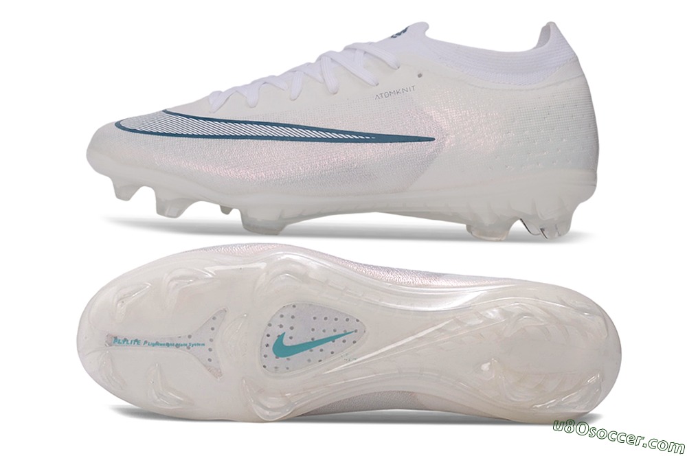 Nike Air Zoom Mercurial Vapor 17 Elite FG Firm Ground Soccer Cleats - White/White/Teal 0