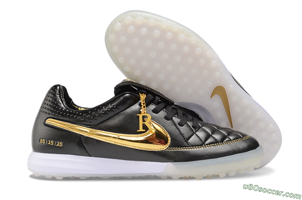 Nike Tiempo Legend SE TF Artificial Turf Soccer Shoes - Black/Black/Metallic Gold 1