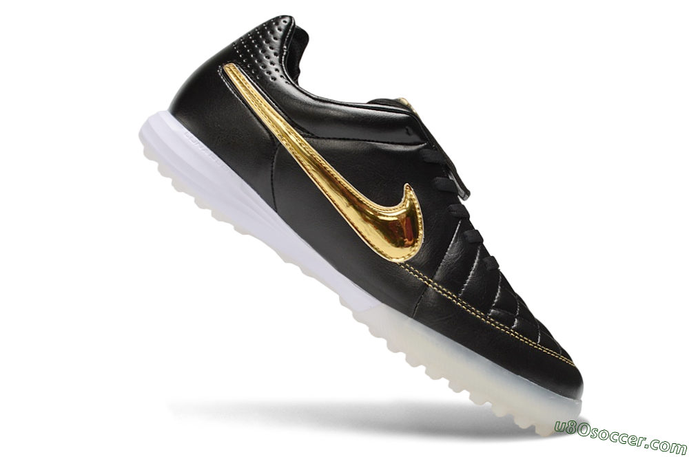 Nike Tiempo Legend SE TF Artificial Turf Soccer Shoes - Black/Black/Metallic Gold 4