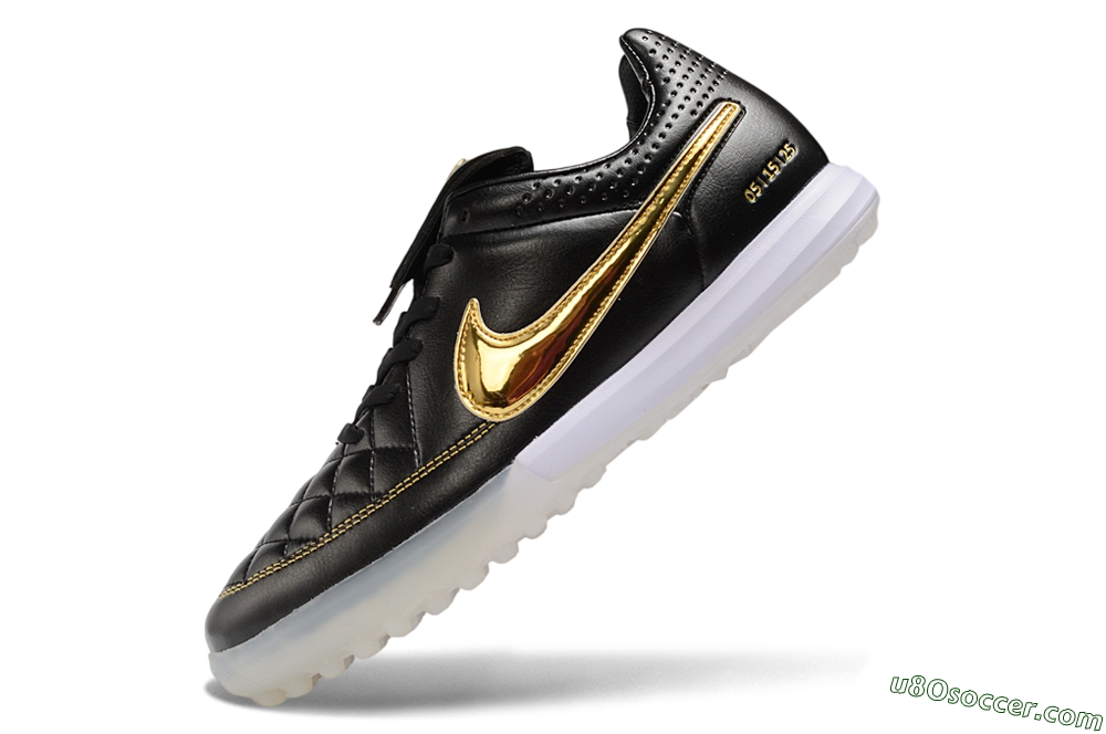 Nike Tiempo Legend SE TF Artificial Turf Soccer Shoes - Black/Black/Metallic Gold 5