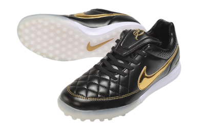 Nike Tiempo Legend SE TF Artificial Turf Soccer Shoes - Black/Black/Metallic Gold