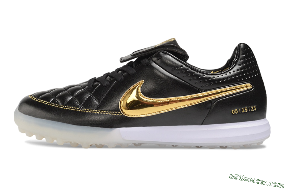 Nike Tiempo Legend SE TF Artificial Turf Soccer Shoes - Black/Black/Metallic Gold 2