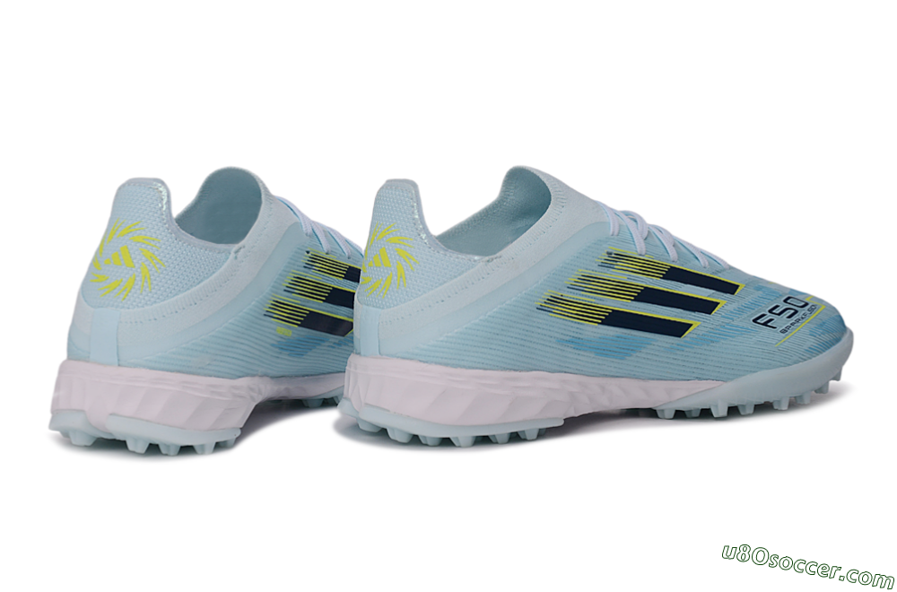 Adidas F50 Elite TF Artificial Turf Soccer Shoes - Blue/Ice Blue/Navy Yellow 6