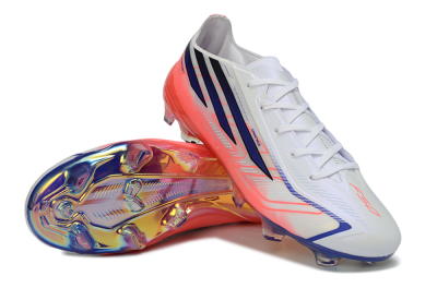 Adidas F50 Hyperfast Elite FG Firm Ground Soccer Cleats - White/Solar Red/Lucid Blue