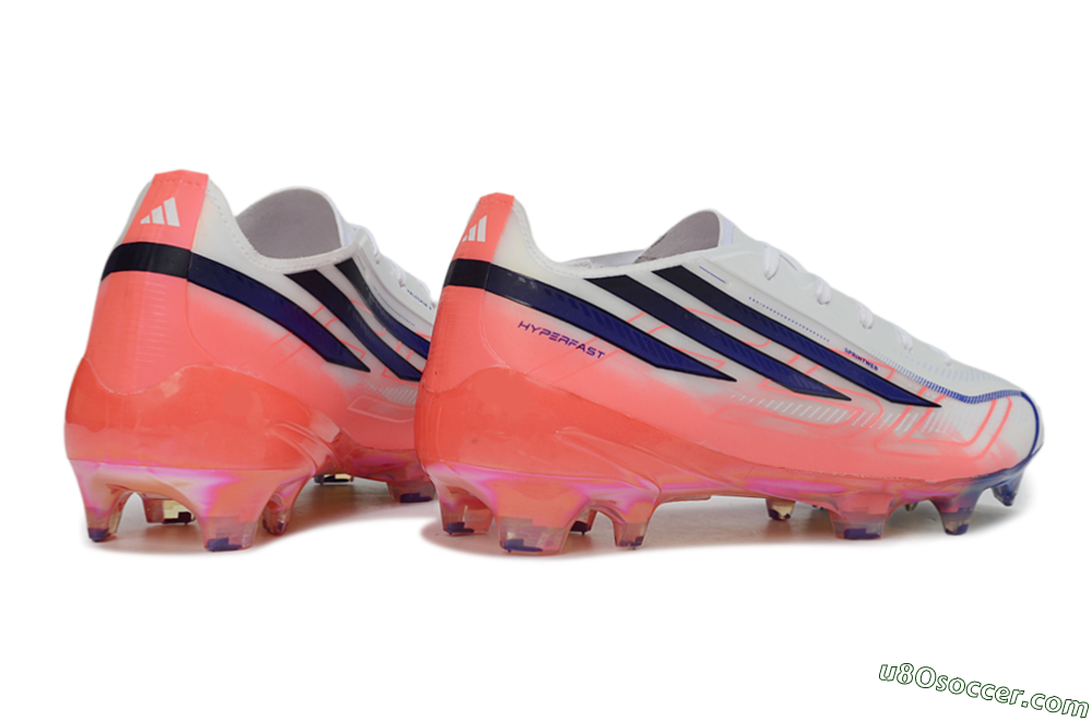 Adidas F50 Hyperfast Elite FG Firm Ground Soccer Cleats - White/Solar Red/Lucid Blue 7