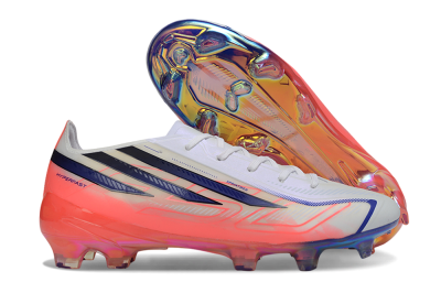 Adidas F50 Hyperfast Elite FG Firm Ground Soccer Cleats - White/Solar Red/Lucid Blue