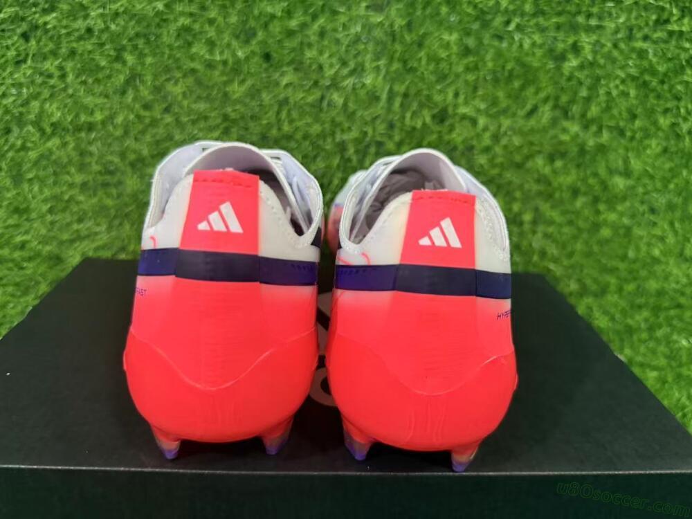 Adidas F50 Hyperfast Elite FG Firm Ground Soccer Cleats - White/Solar Red/Lucid Blue