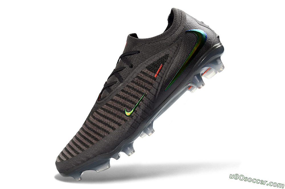 Nike Phantom 6 Elite Low FG Firm Ground Soccer Cleats - Black/Anthracite/Iridescent 6