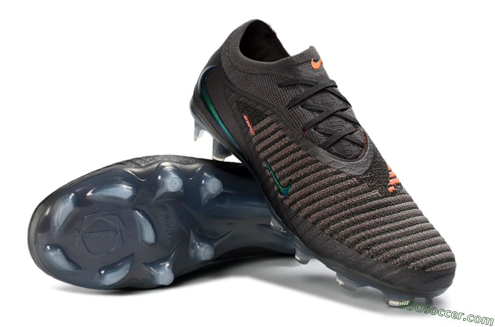 Nike Phantom 6 Elite Low FG Firm Ground Soccer Cleats - Black/Anthracite/Iridescent 4
