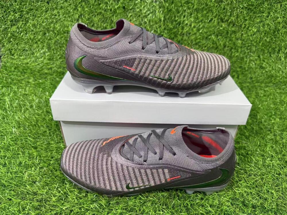 Nike Phantom 6 Elite Low FG Firm Ground Soccer Cleats - Black/Anthracite/Iridescent