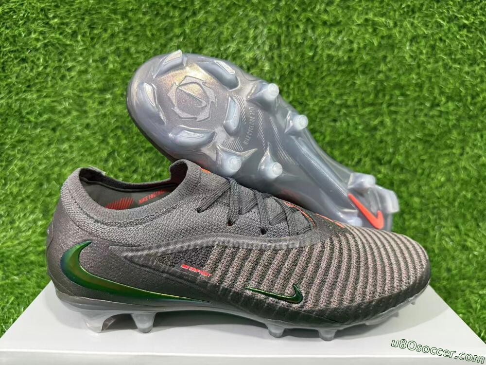 Nike Phantom 6 Elite Low FG Firm Ground Soccer Cleats - Black/Anthracite/Iridescent