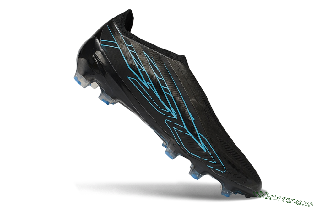 Adidas F50 Hyperfast Elite Laceless FG Firm Ground Soccer Cleats - Black/Core Black/Lucid Blue 4