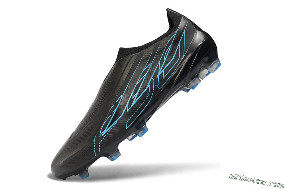 Adidas F50 Hyperfast Elite Laceless FG Firm Ground Soccer Cleats - Black/Core Black/Lucid Blue 5
