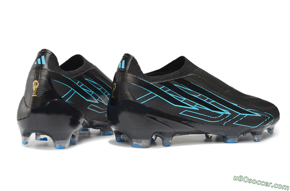 Adidas F50 Hyperfast Elite Laceless FG Firm Ground Soccer Cleats - Black/Core Black/Lucid Blue 6