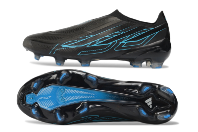 Adidas F50 Hyperfast Elite Laceless FG Firm Ground Soccer Cleats - Black/Core Black/Lucid Blue