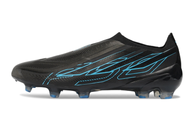 Adidas F50 Hyperfast Elite Laceless FG Firm Ground Soccer Cleats - Black/Core Black/Lucid Blue