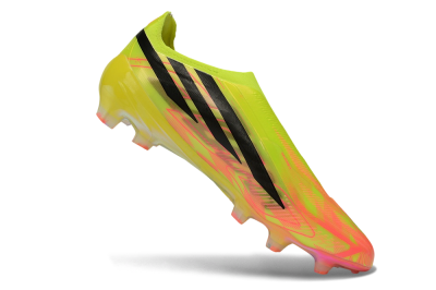Adidas F50 Hyperfast Elite Laceless FG Firm Ground Soccer Cleats - Yellow/Solar Yellow/Lucid Pink