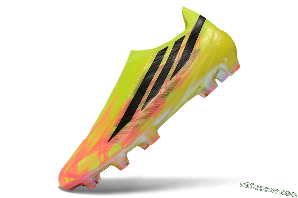 Adidas F50 Hyperfast Elite Laceless FG Firm Ground Soccer Cleats - Yellow/Solar Yellow/Lucid Pink 5