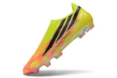 Adidas F50 Hyperfast Elite Laceless FG Firm Ground Soccer Cleats - Yellow/Solar Yellow/Lucid Pink