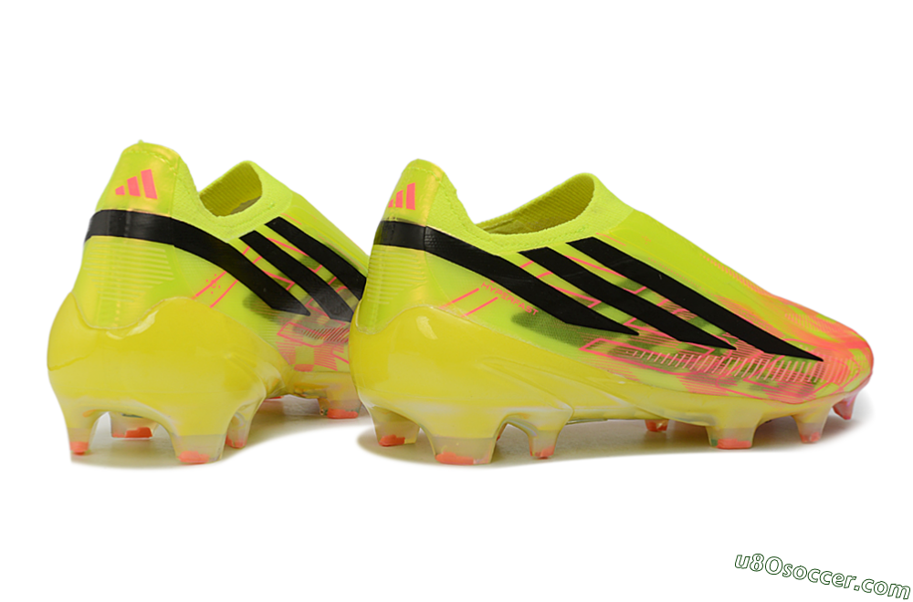 Adidas F50 Hyperfast Elite Laceless FG Firm Ground Soccer Cleats - Yellow/Solar Yellow/Lucid Pink 6