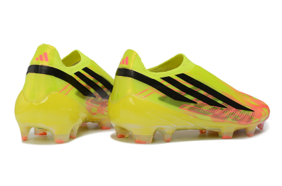 Adidas F50 Hyperfast Elite Laceless FG Firm Ground Soccer Cleats - Yellow/Solar Yellow/Lucid Pink