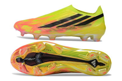 Adidas F50 Hyperfast Elite Laceless FG Firm Ground Soccer Cleats - Yellow/Solar Yellow/Lucid Pink