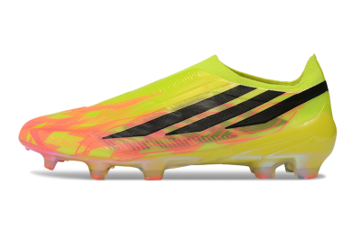 Adidas F50 Hyperfast Elite Laceless FG Firm Ground Soccer Cleats - Yellow/Solar Yellow/Lucid Pink
