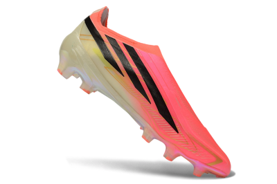 Adidas F50 Hyperfast Elite Laceless FG Firm Ground Soccer Cleats - Pink/Solar Pink/Iridescent White
