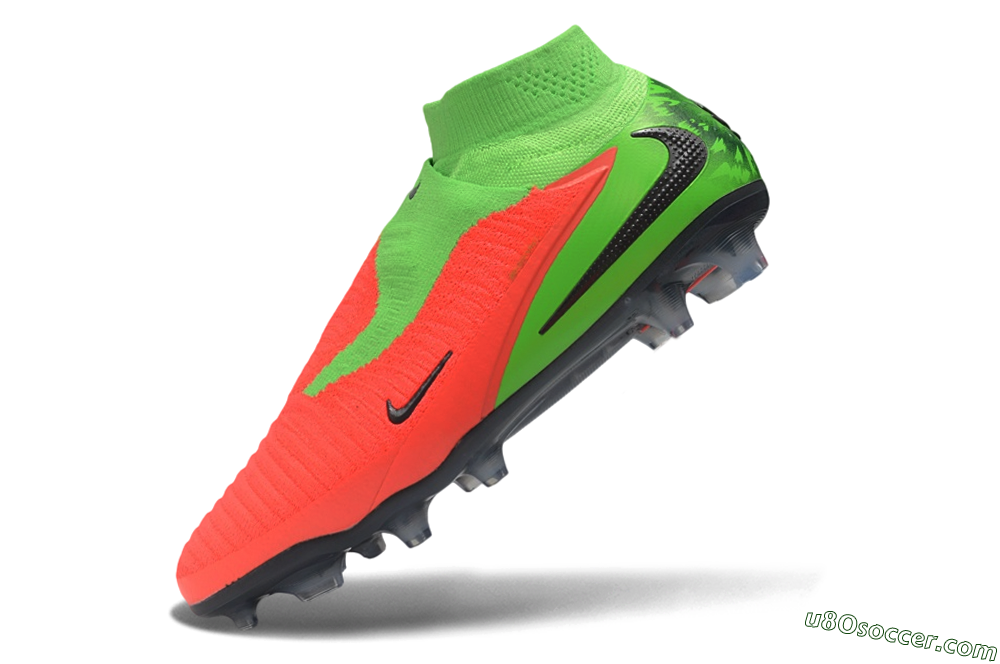 Nike Phantom 6 Elite High FG Firm Ground Soccer Cleats - Green/Electric Green/Crimson Bright 5