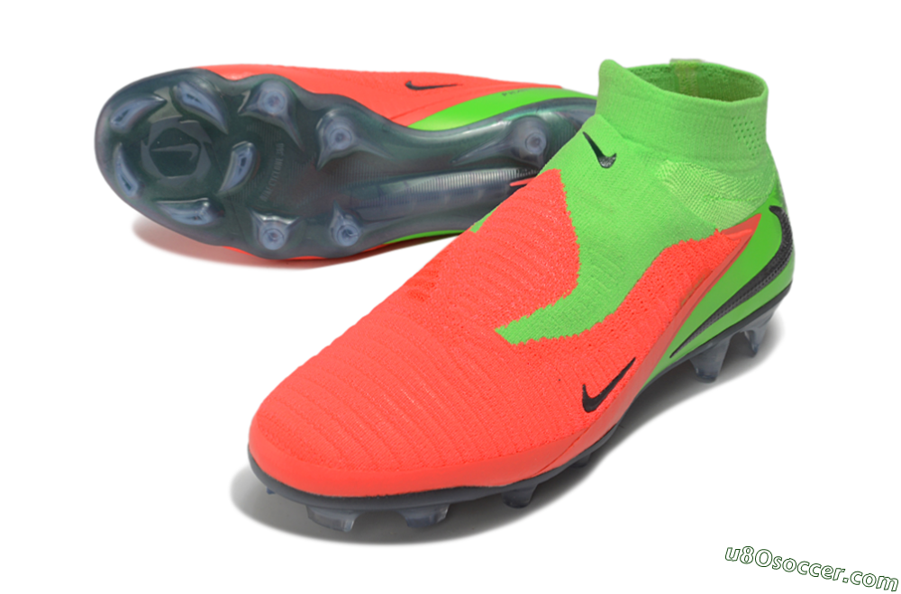 Nike Phantom 6 Elite High FG Firm Ground Soccer Cleats - Green/Electric Green/Crimson Bright 3