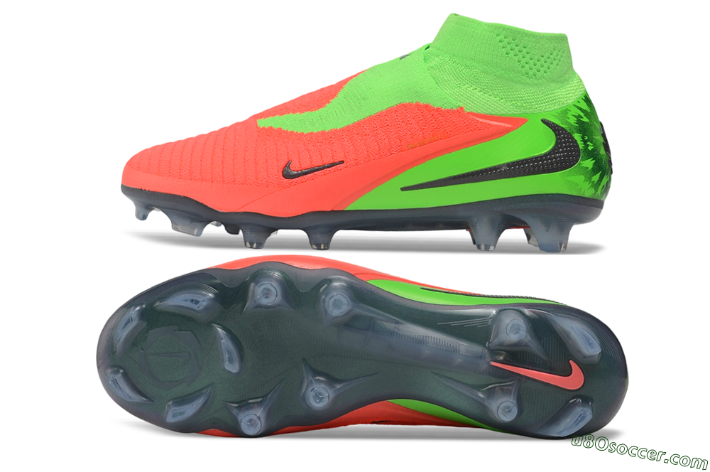 Nike Phantom 6 Elite High FG Firm Ground Soccer Cleats - Green/Electric Green/Crimson Bright 0