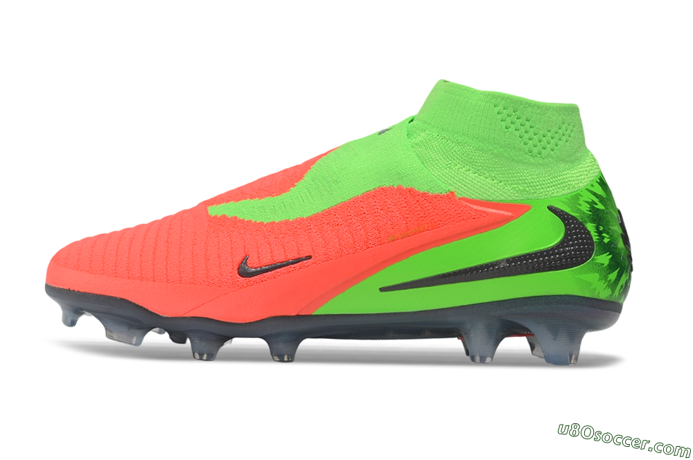 Nike Phantom 6 Elite High FG Firm Ground Soccer Cleats - Green/Electric Green/Crimson Bright 2