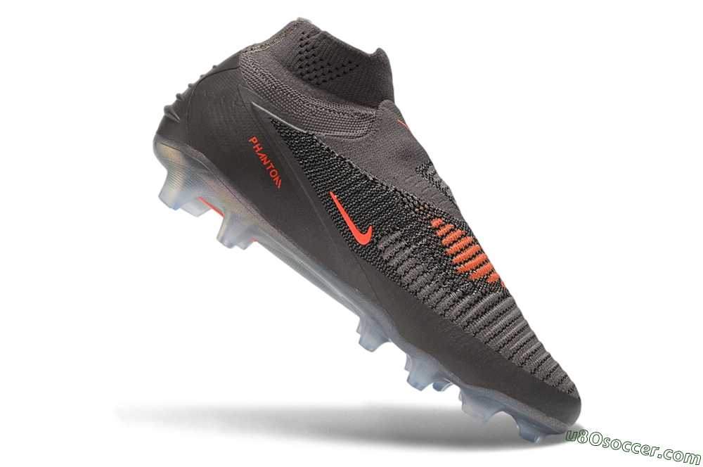 Nike Phantom 6 Elite High FG Firm Ground Soccer Cleats - Grey/Dark Smoke/Metallic Olive 4