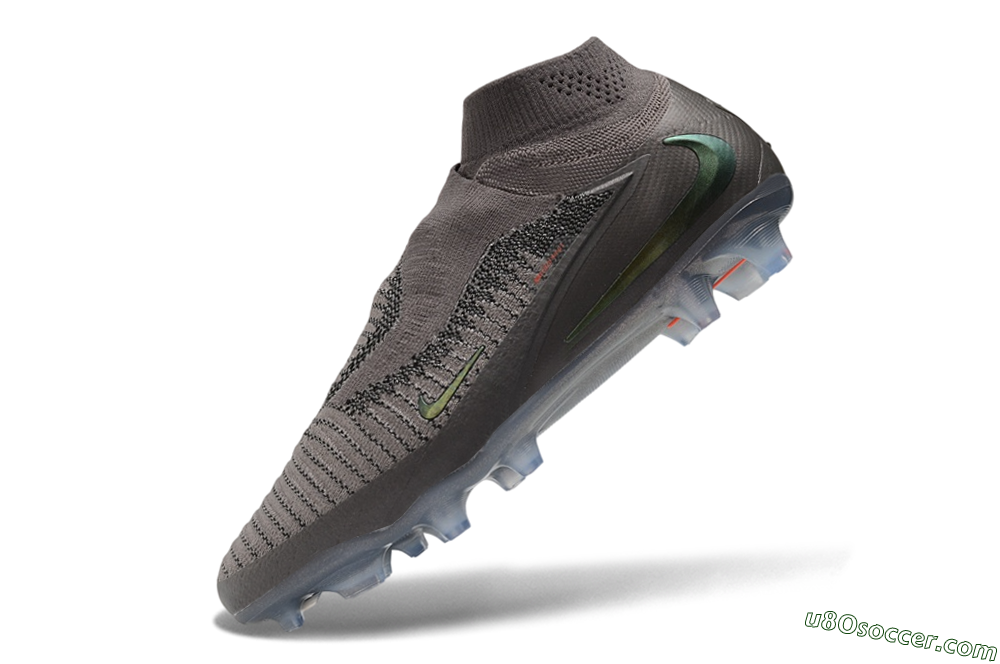 Nike Phantom 6 Elite High FG Firm Ground Soccer Cleats - Grey/Dark Smoke/Metallic Olive 5