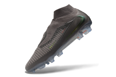 Nike Phantom 6 Elite High FG Firm Ground Soccer Cleats - Grey/Dark Smoke/Metallic Olive