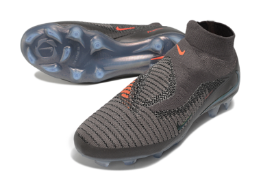 Nike Phantom 6 Elite High FG Firm Ground Soccer Cleats - Grey/Dark Smoke/Metallic Olive