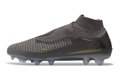 Nike Phantom 6 Elite High FG Firm Ground Soccer Cleats - Grey/Dark Smoke/Metallic Olive