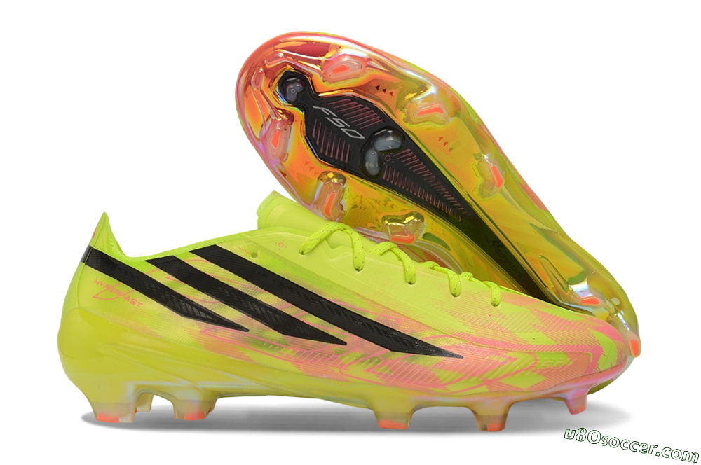 Adidas F50 Hyperfast Elite FG Firm Ground Soccer Cleats - Yellow/Solar Yellow/Lucid Pink 1