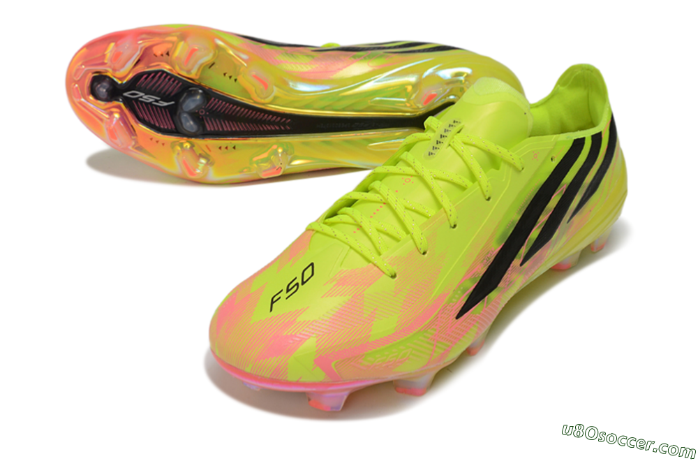 Adidas F50 Hyperfast Elite FG Firm Ground Soccer Cleats - Yellow/Solar Yellow/Lucid Pink 3