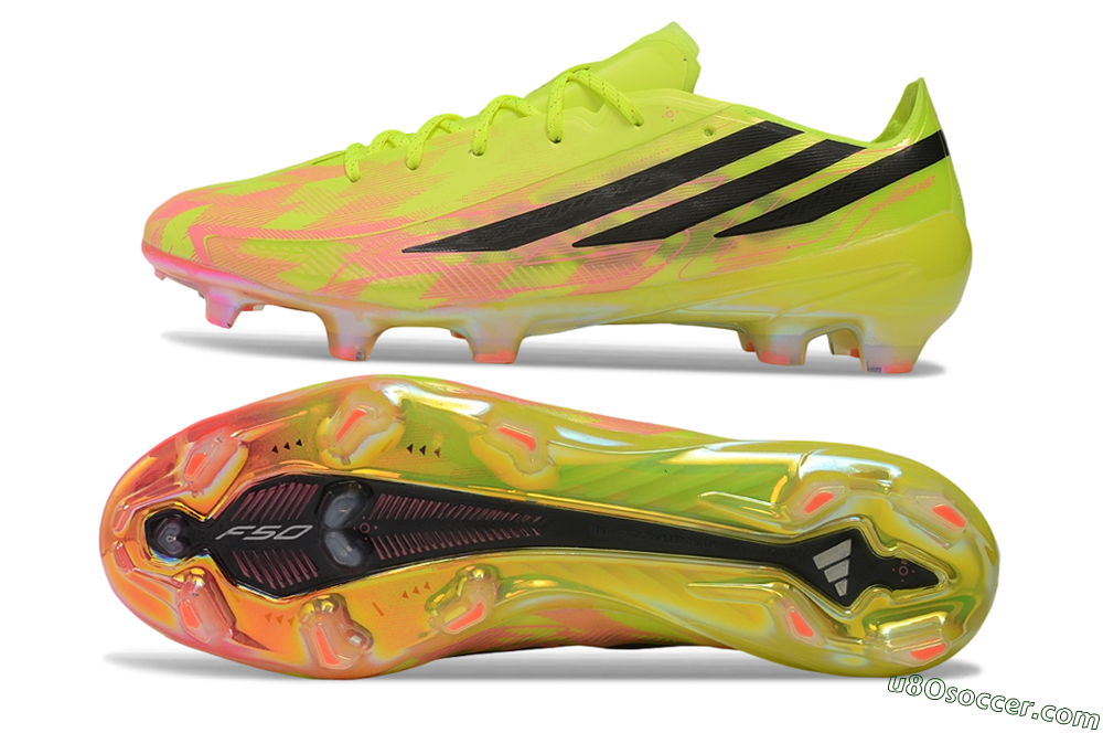 Adidas F50 Hyperfast Elite FG Firm Ground Soccer Cleats - Yellow/Solar Yellow/Lucid Pink 0