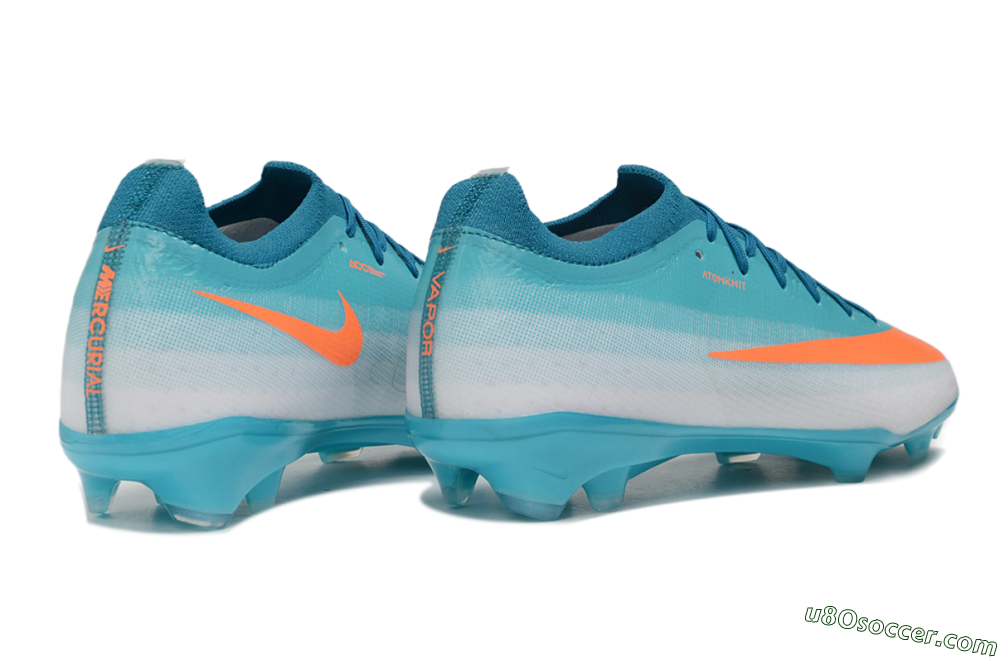 Nike Air Zoom Mercurial Vapor 17 Elite FG Firm Ground Soccer Cleats - Blue/Turquoise Blue/Bright Orange 6