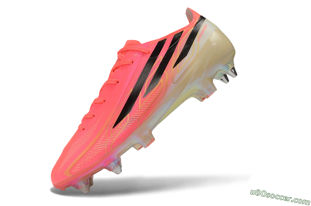 Adidas F50 Hyperfast Elite SG Soft Ground Soccer Cleats - Pink/Solar Pink/Off White 5