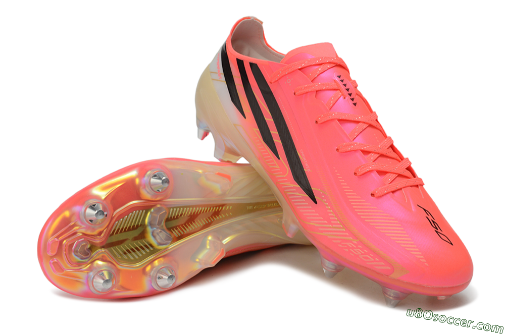 Adidas F50 Hyperfast Elite SG Soft Ground Soccer Cleats - Pink/Solar Pink/Off White 3
